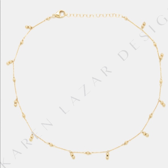 SOLD - Karen Lazar YG Ball and Chain Necklace - Picture 2 of 6